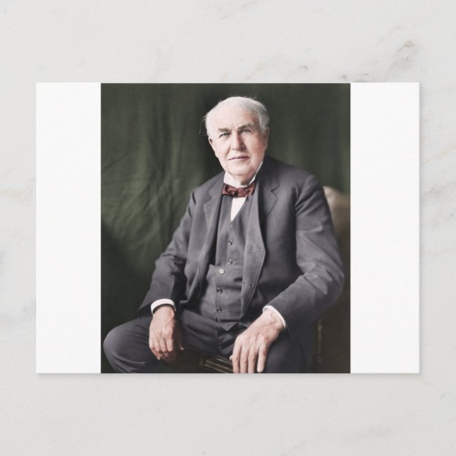 Colourized image of Thomas Edison Postcard (Front)