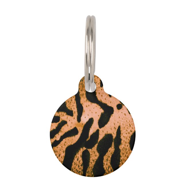 Colourized Tiger Print - Orange  Pet Tag (Front)