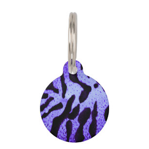 Colourized Tiger Print - Purple  Pet Tag
