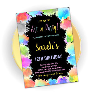 Colours Art in Party Paint Birthday Invitations