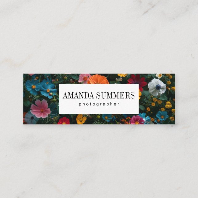 Colours Assorted Flowers Mini Business Card (Front)