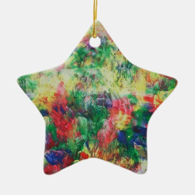colours ceramic tree decoration (Front)
