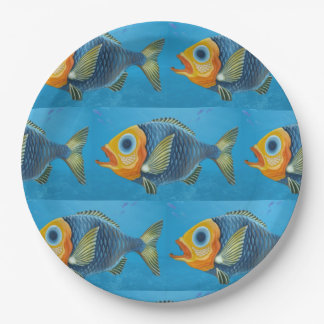 Colour's fish Paper Plate