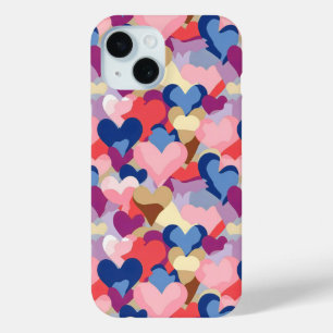 Colours Heart Pattern iPhone 15 Case