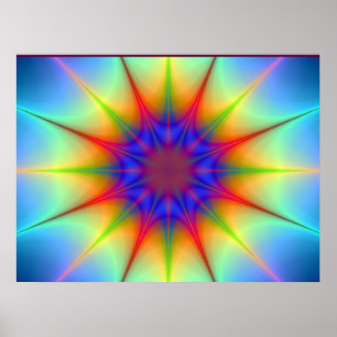 Colours In The Shape Of An Atom In Space Poster