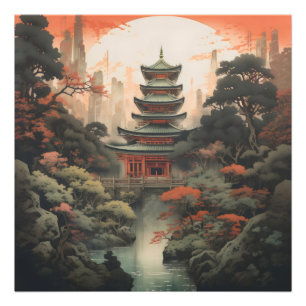 Colours Landscape Asian House Photo Print