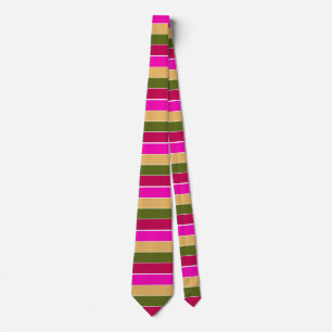 Colours of A Hot Pink Flower Stripes Tie
