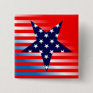Colours of American Flag 15 Cm Square Badge
