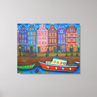 Colours of Amsterdam Stretched Canvas Print 