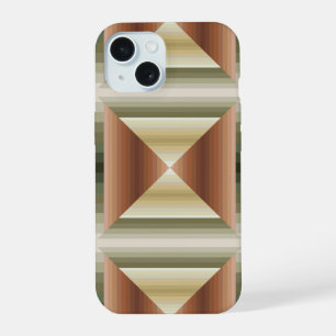 Colours Of Brown, Green And Tan Striped Pattern Ar iPhone 15 Case