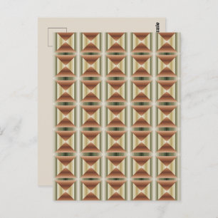 Colours Of Brown, Green And Tan Striped Pattern Ar Postcard