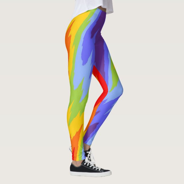 Colours of Chakras / Rainbow - cracked edge II Leggings (Right)