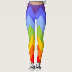 Colours of Chakras / Rainbow - zigzag chevrons Leggings