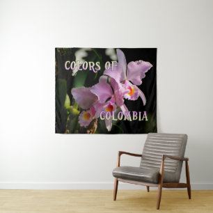 Colours of Colombia Cattleya Orchid Wall Tapestry