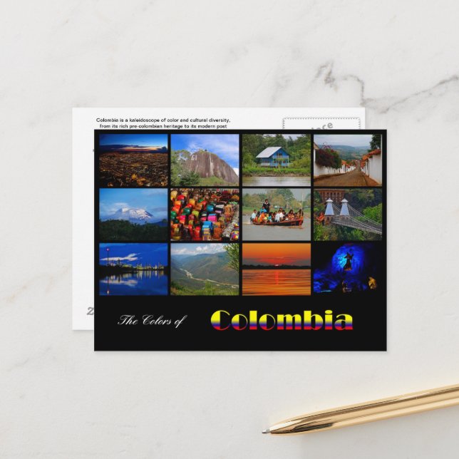 Colours of Colombia Travel Post Card (Front/Back In Situ)