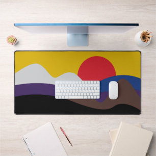 Colours of Jiu Jitsu Belts Minimalist Sun Desk Mat