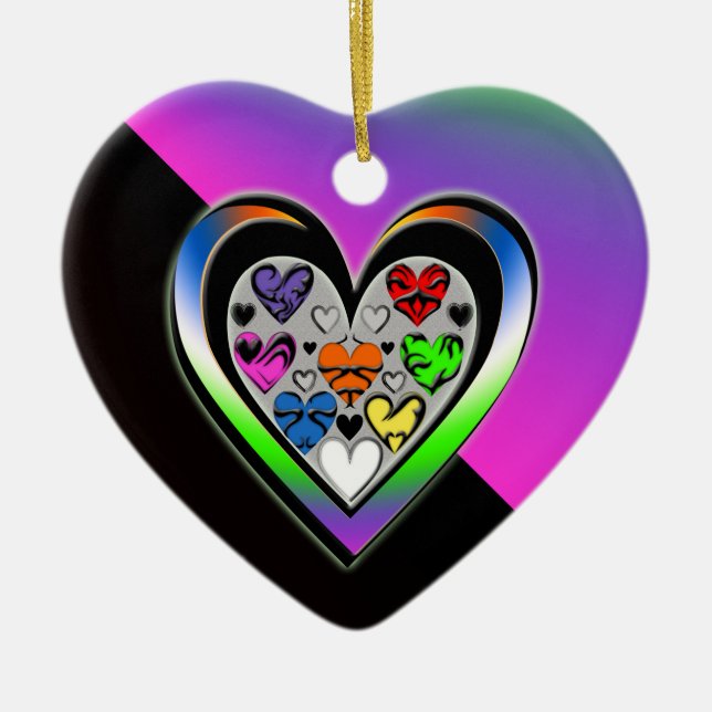 Colours of Love Ceramic Tree Decoration (Front)