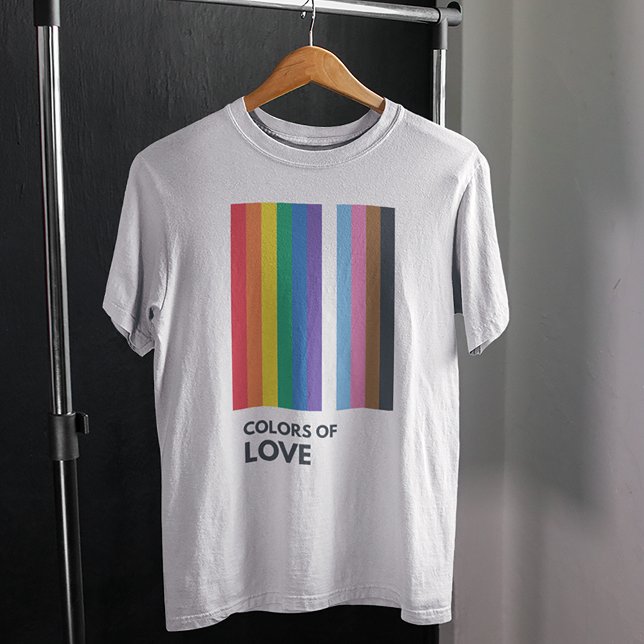 Colours of Love Rainbow Stripes Gay Pride T-Shirt (Creator Uploaded)