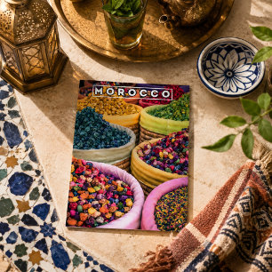 Colours Of Marrakech Red Medina Spices Shop Postcard
