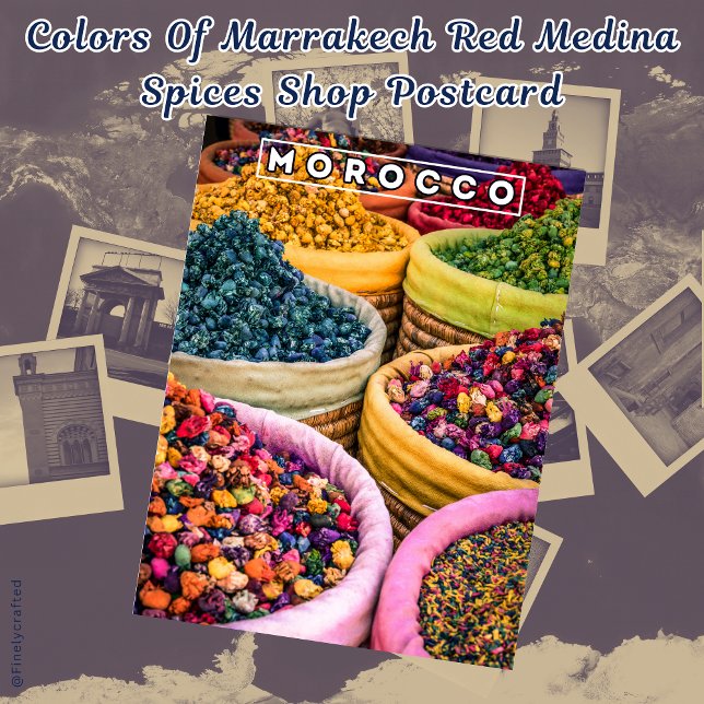 Colours Of Marrakech Red Medina Spices Shop Postcard (Creator Uploaded)