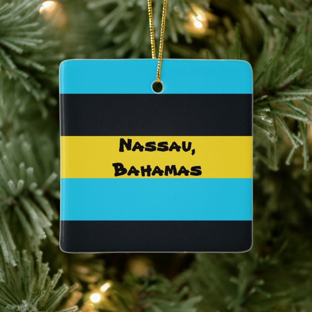 Colours of Nassau Flag  Ceramic Ornament (Tree)