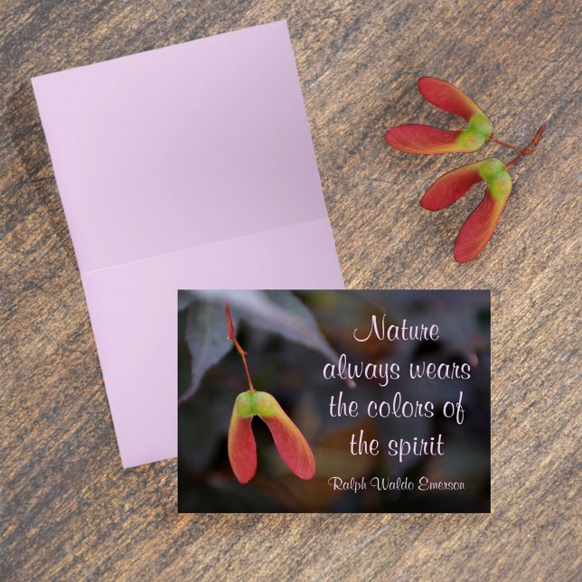 Colours of Nature Emerson Quote Note Card (Blank Note Cards starting with 10 cards)