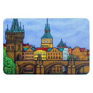Colours of Prague Magnet by Lisa Lorenz