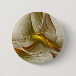 Colours of Precious Metals, Abstract Fractal Art 6 Cm Round Badge