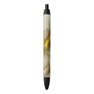 Colours of Precious Metals, Abstract Fractal Art Black Ink Pen