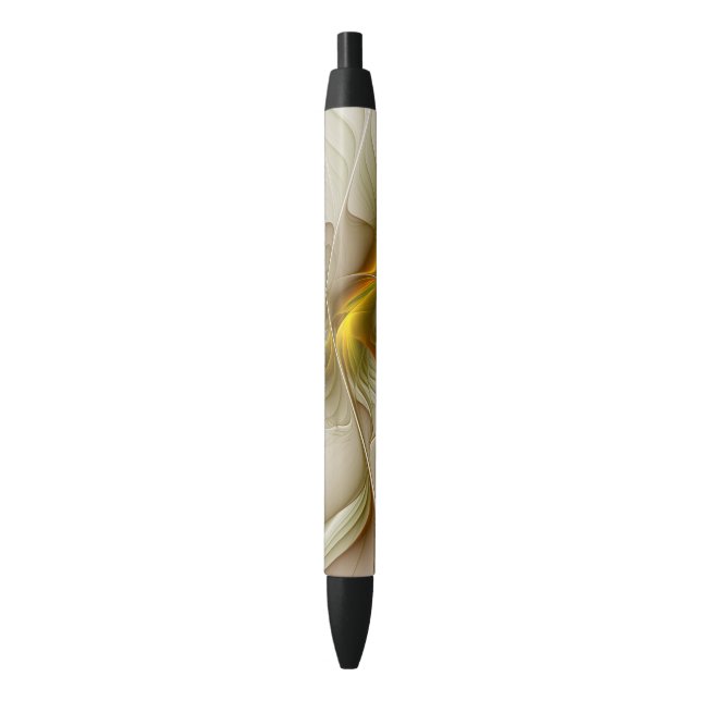 Colours of Precious Metals, Abstract Fractal Art Black Ink Pen (Front Vertical)