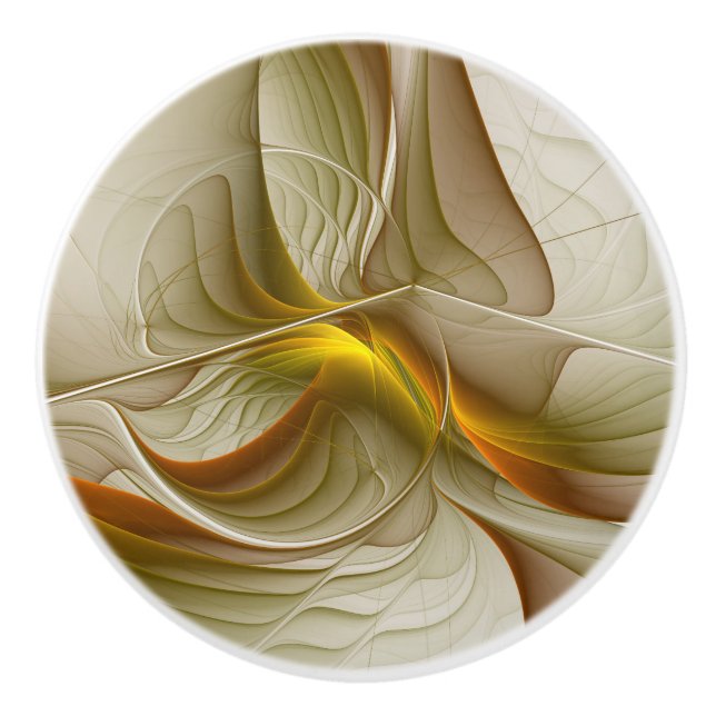 Colours of Precious Metals, Abstract Fractal Art Ceramic Knob (Front)