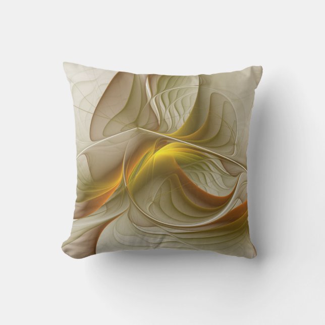 Colours of Precious Metals, Abstract Fractal Art Cushion (Front)