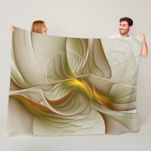 Colours of Precious Metals, Abstract Fractal Art Fleece Blanket