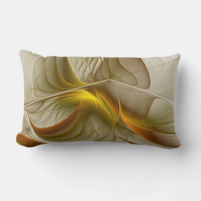 Colours of Precious Metals, Abstract Fractal Art Lumbar Cushion (Front)