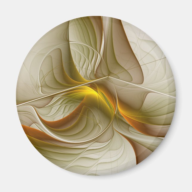 Colours of Precious Metals, Abstract Fractal Art Magnet (Front)