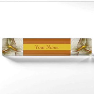 Colours of Precious Metals, Abstract Fractal Art Nameplate