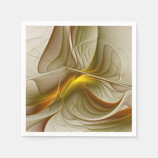 Colours of Precious Metals, Abstract Fractal Art Napkin (Front)