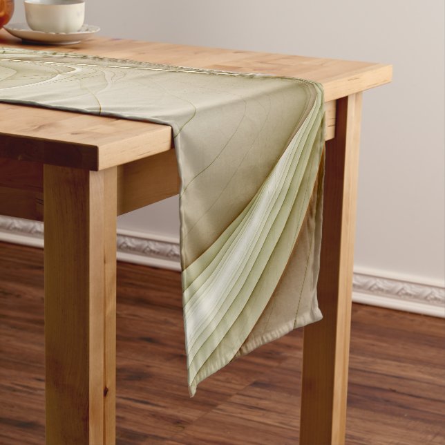 Colours of Precious Metals, Abstract Fractal Art Short Table Runner (In Situ)