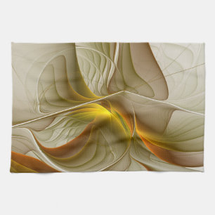 Colours of Precious Metals, Abstract Fractal Art Tea Towel