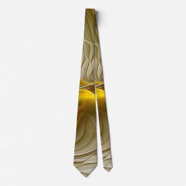 Colours of Precious Metals, Abstract Fractal Art Tie (Front)