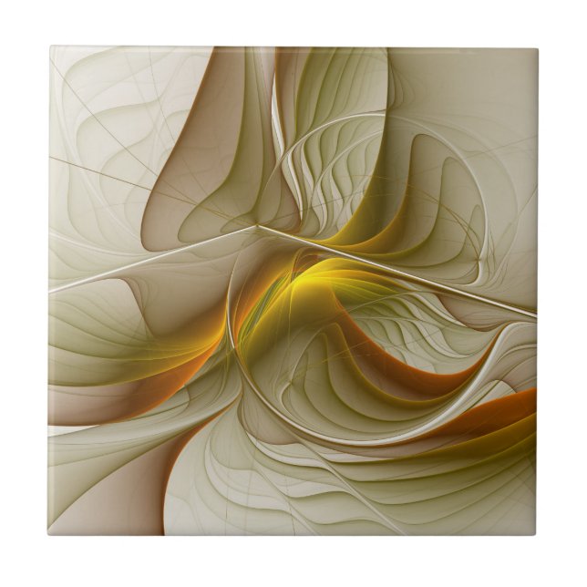 Colours of Precious Metals, Abstract Fractal Art Tile (Front)