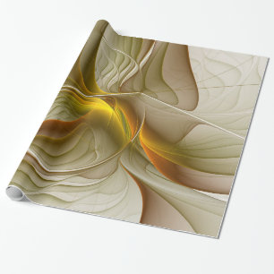 Colours of Precious Metals, Abstract Fractal Art Wrapping Paper