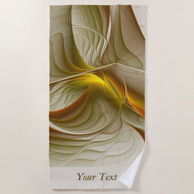 Colours of Precious Metals, Abstract Fractal Name Beach Towel (Front)