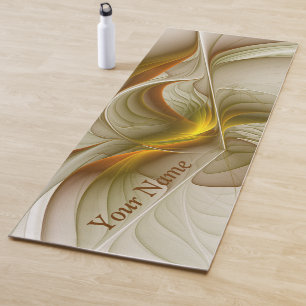 Colours of Precious Metals, Abstract Fractal Name Yoga Mat