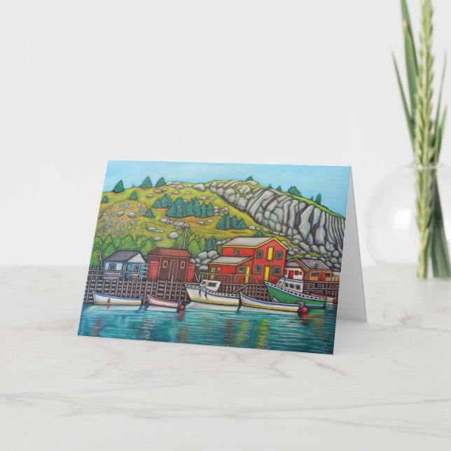 Colours of Quidi Vidi, Newfoundland Greeting Card (Front)