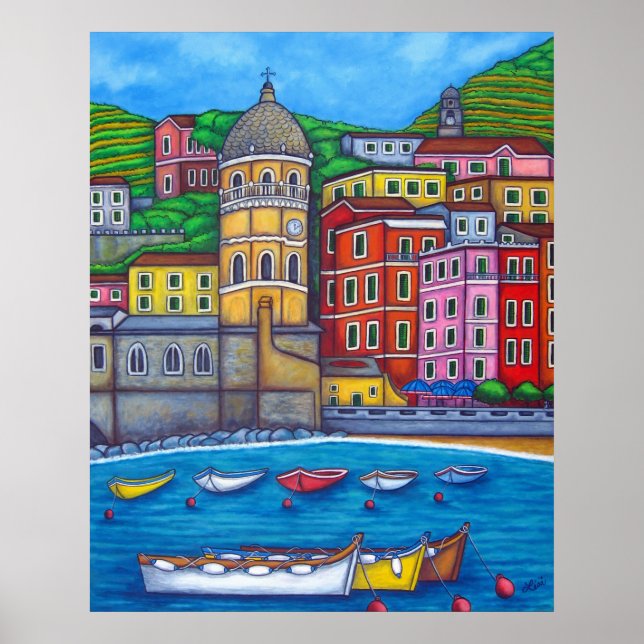 Colours of Riomaggiore by Lisa Lorenz Poster (Front)
