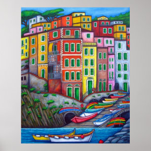 Colours of Riomaggiore by Lisa Lorenz Poster
