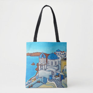 Colours of Santorini Shoulder Tote Bag