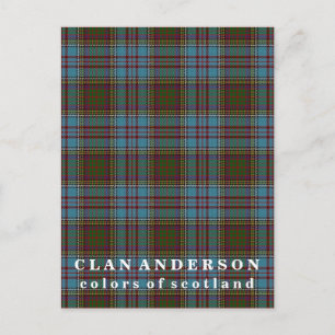 Colours of Scotland Clan Anderson Tartan Postcard
