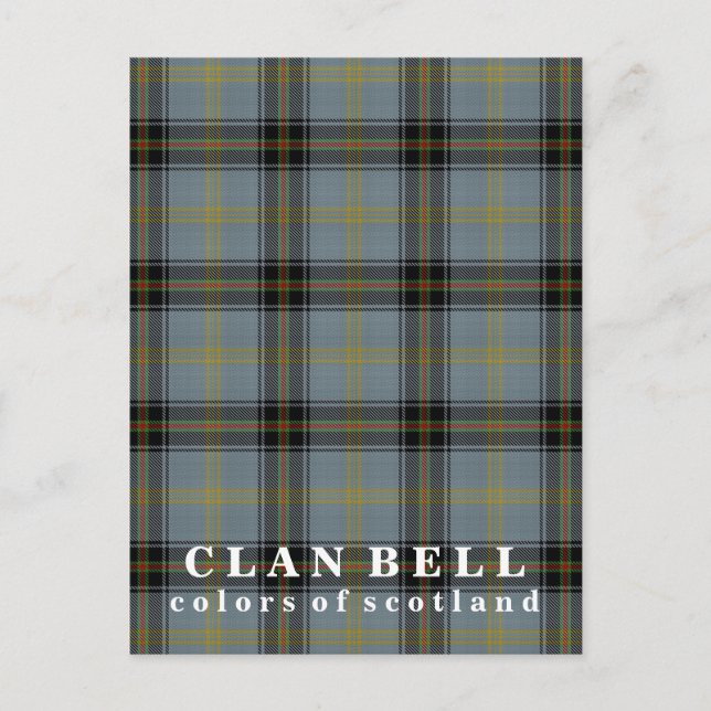 Colours of Scotland Clan Bell Tartan Postcard (Front)